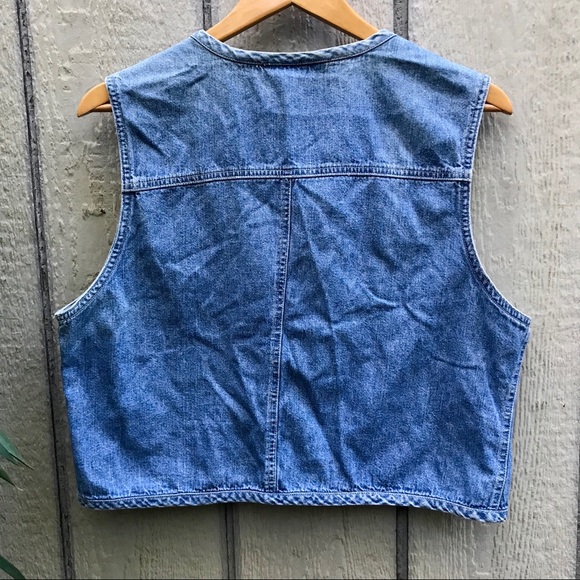 vintage distressed acid wash denim vest jacket - Picture 5 of 5